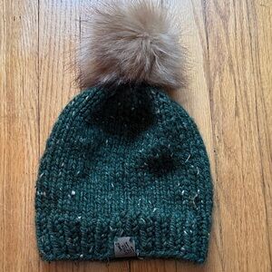 Green Pom-Pom Beanie